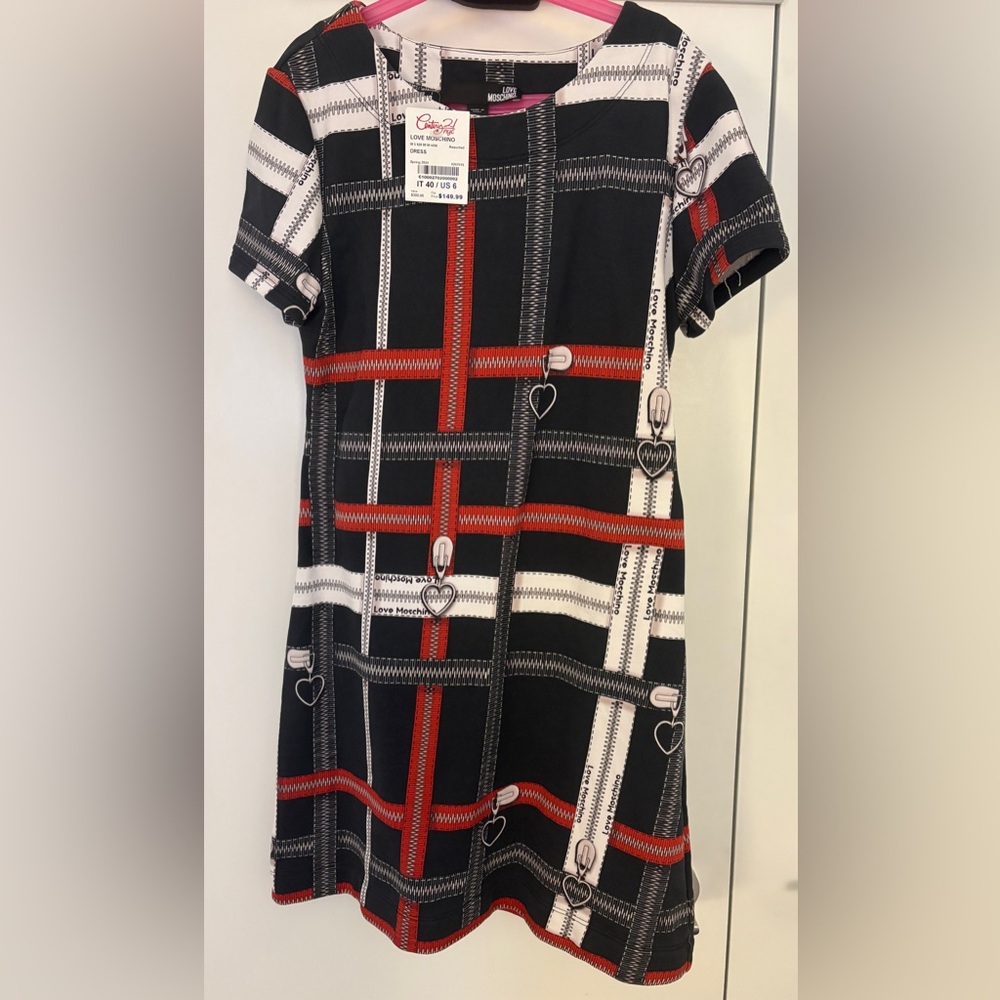 Love Moschino Black and Red Kids Dress